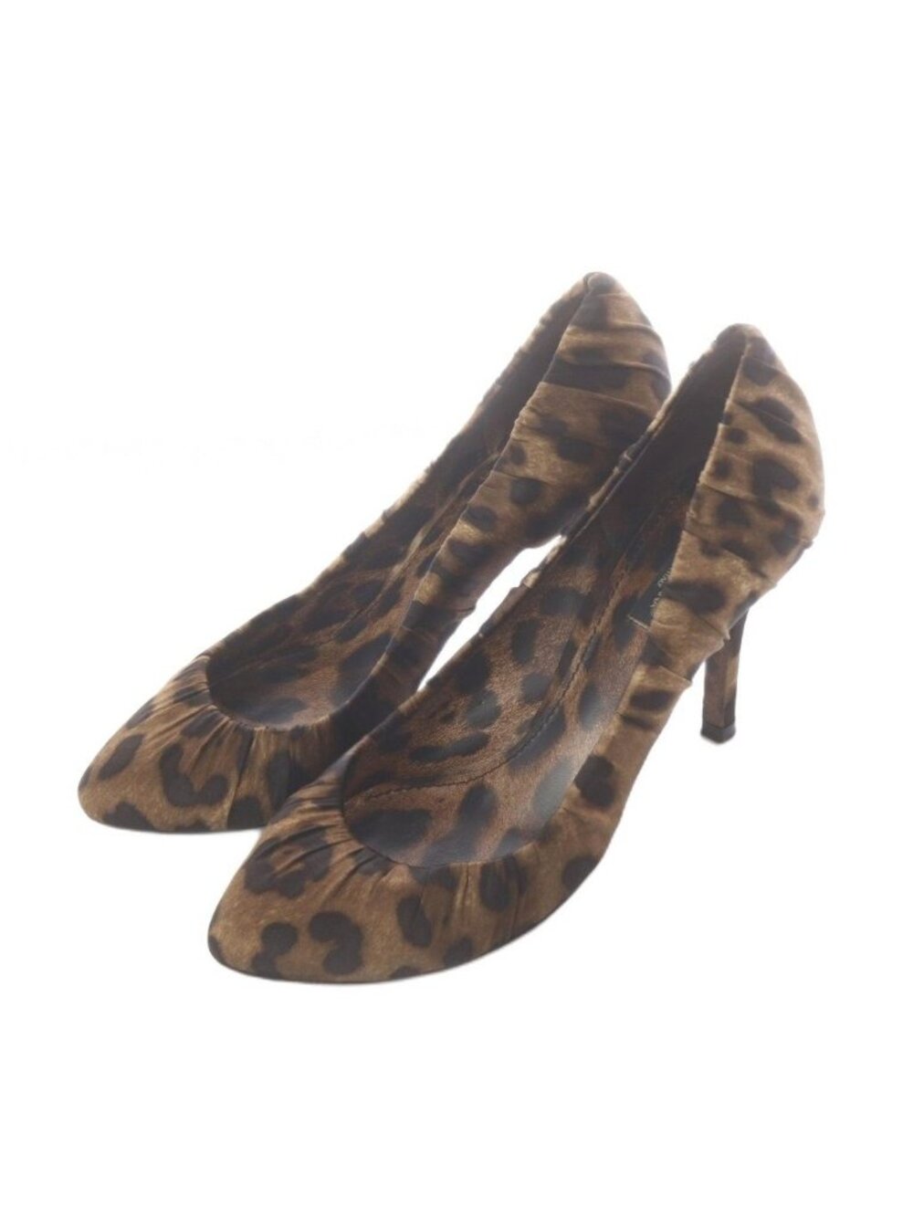 Dolce & Gabbana Pumps Shoes Leopard Almond Toe Heels Brown Black